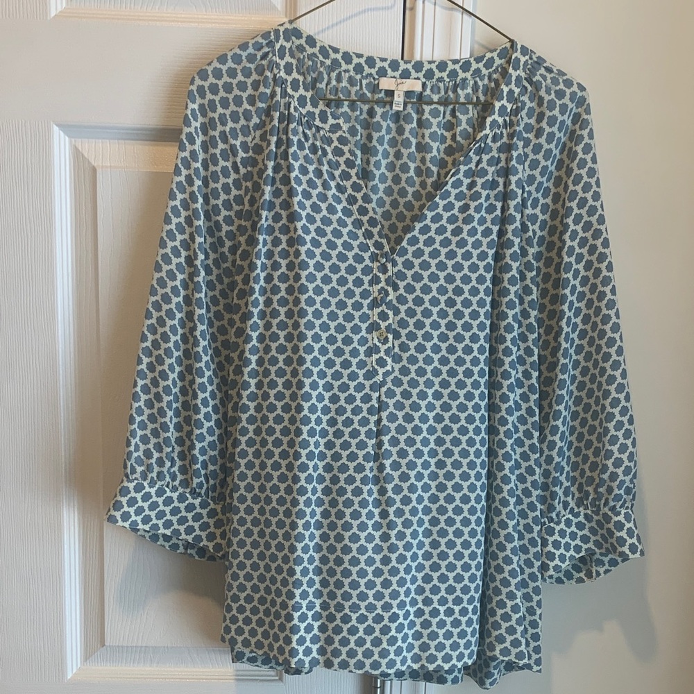 Joie Blue Patterned Women's Blouse size small